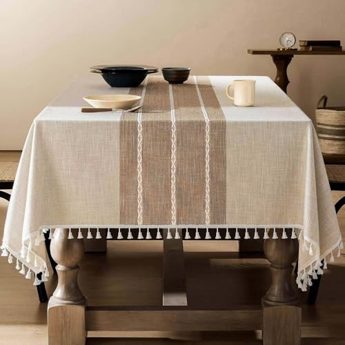 Contrast linen table cloth - contrast,